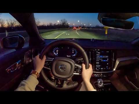 2023 Volvo S60 Recharge Ultimate - POV Night Drive (Binaural Audio)