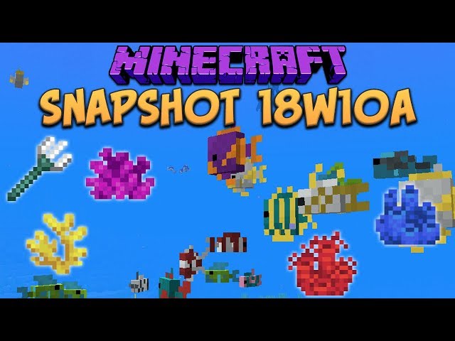 Minecraft 1.13 Snapshot 18w10a Tropical Fish! Map Markers & Buried Treasure! (Update Aquatic)