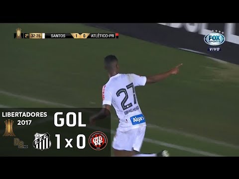 Gol - Santos 1 x 0 Atlético Paranaense - Libertadores 2017 - Fox Sports HD