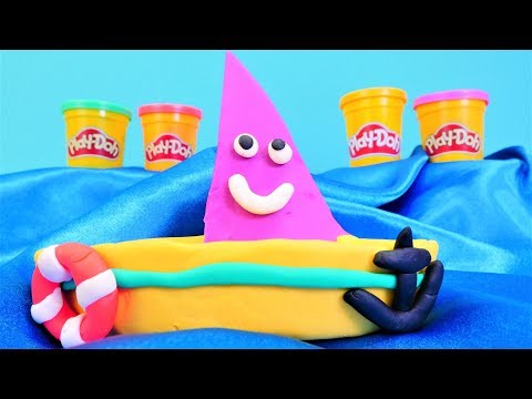 Spielspaß mit Knete. Ein Segelboot aus PlayDoh. Video für Kinder.