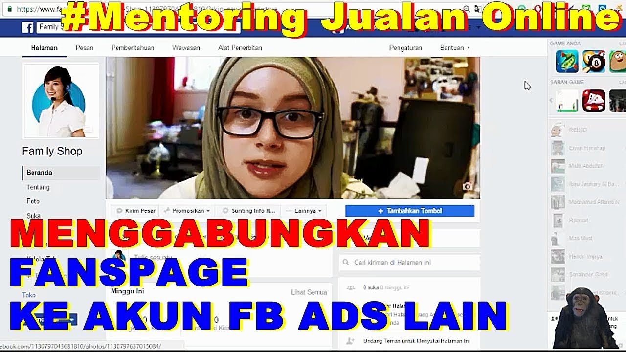 CARA MENGGABUNGKAN FANSPAGE KE AKUN FB ADS LAIN | Mentoring Jualan Online