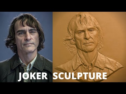 Joaquin Phoenix Joker Relief Sculpture Timelapse