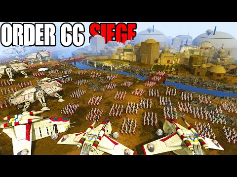 Full-Scale Clone Army Execute ORDER 66 SIEGE in JEDI CITY... - Men of War: Star Wars Mod