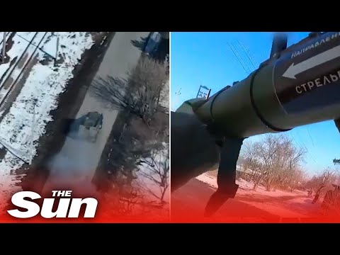 Moment Ukrainian armed forces ambush Russian transport outside Kharkiv