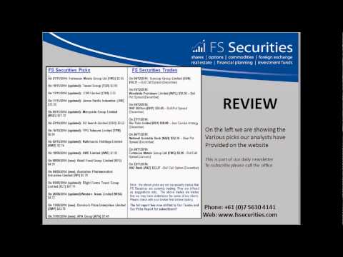 Daily Australian Stockmarket Report Morning 111214