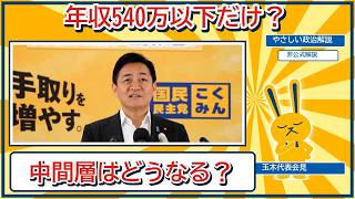 年収540万円以下だけ？給付税額控除と中間層支援をやさしく解説【玉木代表会見】