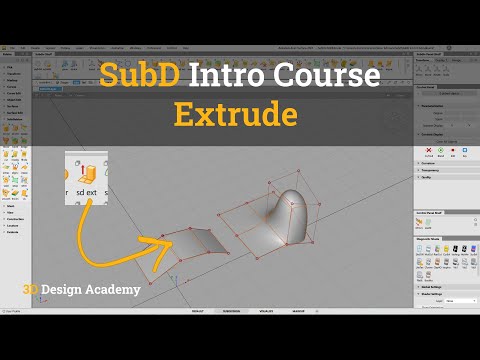 Autodesk Alias Tutorials, SubD Intro 8 - Extrude