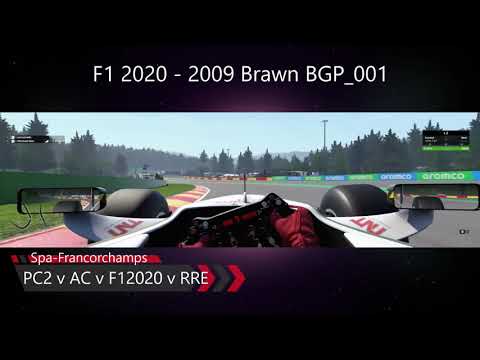 Project Cars 2 vs Assetto Corsa vs F12020 vs RaceRoom Experience @ Spa-Francorchamps - Formula Cars