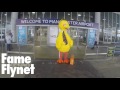 Big Bird From Sesame Street Arrives At Manchester Airport