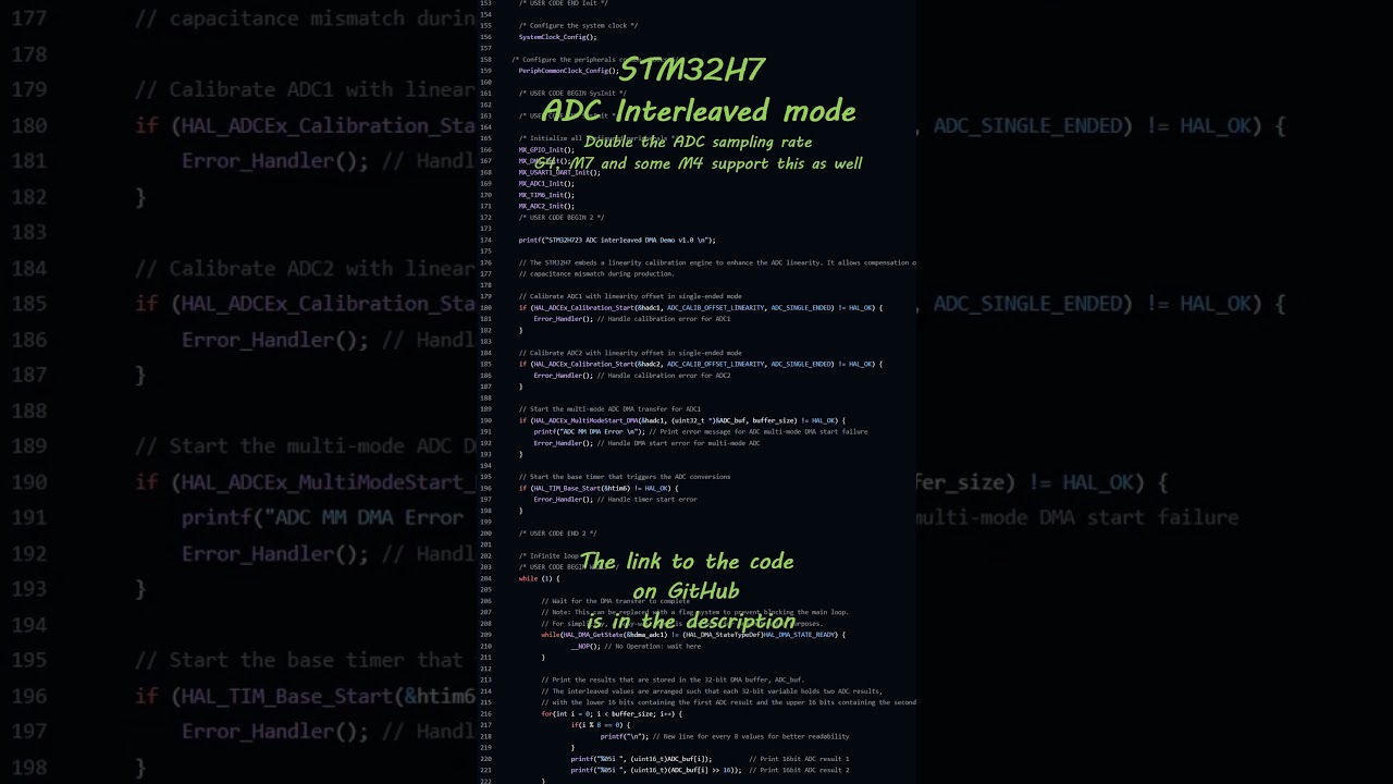 STM32H7 Dual Interleaved Mode ADC Code Example