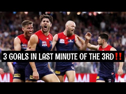 MELBOURNE DEMONS KICK 3 GOALS IN LAST MINUTE OF 3RD QUARTER | AFL GRAND FINAL 2021