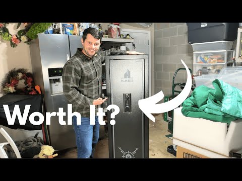 KAER Large Biometric Gun Safe for 20–25 Long Guns &Pistols,Adjustable Storage Cabinet with Fingerprint/PIN/Key Lock,Anti-Theft Gun Cabinet for Home Defense video review thumbnail