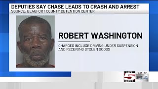 VIDEO: Beaufort County deputies arrest man on slew of charges connected to chase, crash