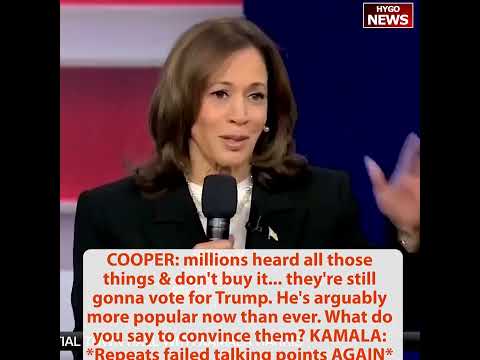 COOPER: don't buy it, still vote for Trump; Kamala: AGAIN unable to answer different than Biden