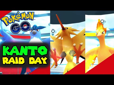 KANTO RAID DAY in Pokemon GO - Articuno, Zapdos & Moltres!