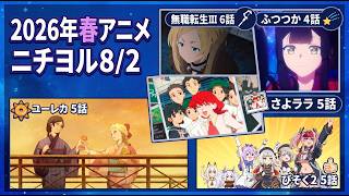 「無職転生3期6話」「ふつつか4話」「アズレンびそく5話」「ユーレカエヴリカ5話」「さよならララ5話」「100カノ3期5話」「猫魔女17話」アニメレビュー【2026年夏アニメニチヨル】