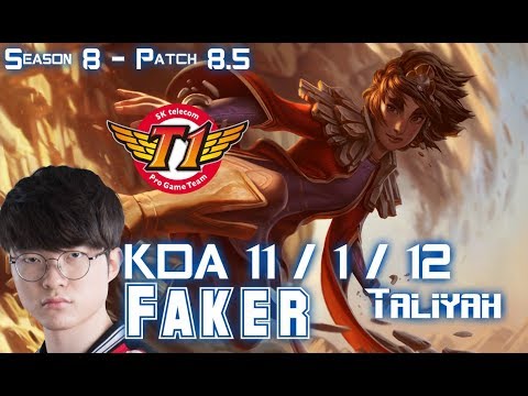 SKT T1 Faker TALIYAH vs LEBLANC Mid - Patch 8.5 KR Ranked