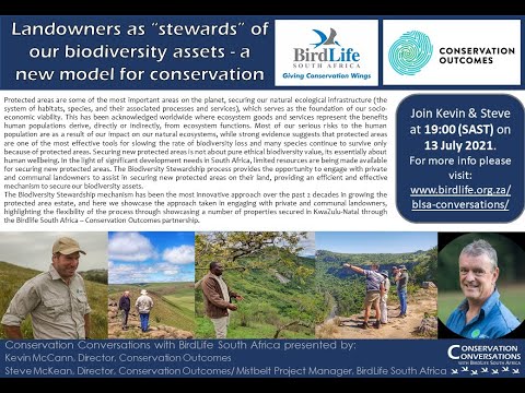 Conservation Conversations: Kevin McCann & Steve McKean - Biodiversity Stewardship (13July21)