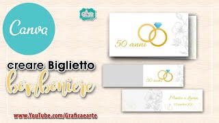 #IDEE X EVENTI - CREARE bigliettino per bomboniera NOZZE D'ORO - CANVA.COM