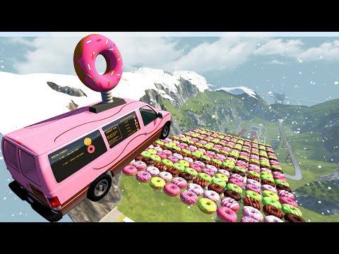 Jumping Cars through Donates - BeamNG.Drive