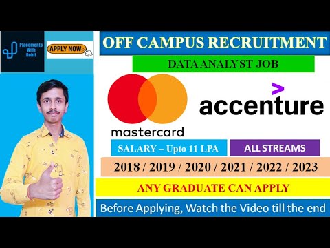 Accenture Recruitment 2024 for Freshers | Mastercard Recruitment 2024 | Data Analyst Job | Freshers