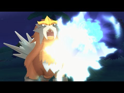 Pokemon Ultra Sun and Ultra Moon Wi-Fi Battle: Entei Spits Fire! (1080p)
