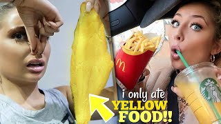 I only ate YELLOW food for 24 HOURS challenge!!!