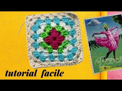 classic granny square crochet tile easy tutorial