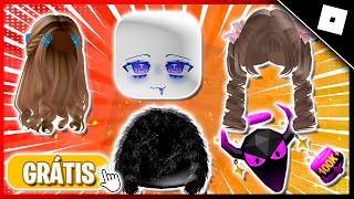 MUITAS ATUALIZAÇÕES! COMO PEGAR 25 ITENS GRÁTIS NO ROBLOX - ROSTINHO GRÁTIS, CABELOS E +