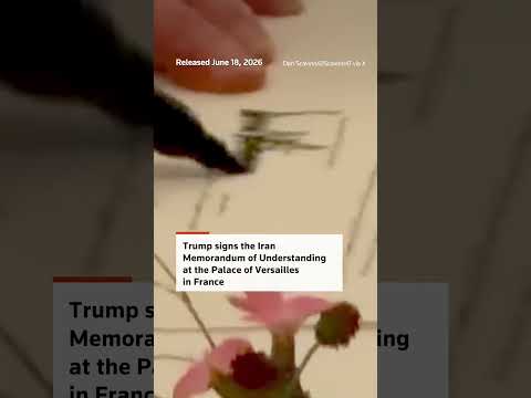 Video Thumbnail: WARNING: FLASHING IMAGES -Trump signs Iran deal at Versailles