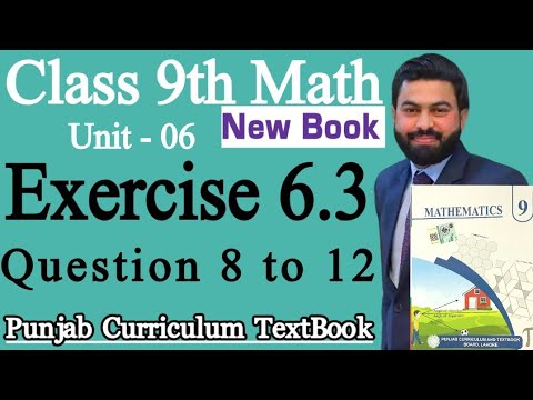 Class 9th Math New Book Chapter 6 Exercise 6.3 Question 8 to 12-9th Class Maths E.X 6.3-Trigonometry