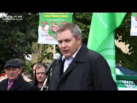 Dejan Židan na shodu kmetov v Murski Soboti