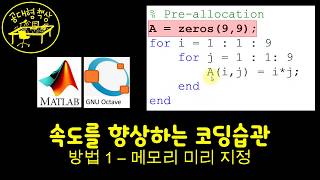 매트랩 (MATLAB) 3-5 속도를 향상하는 코딩 - 방법 1