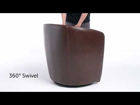Barolo Snow Italian Leather Swivel Club Chair From Parker Living