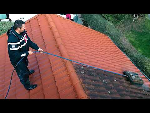 Aqua jet roof cleaning system