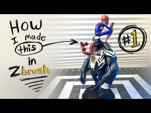 Intro to Zbrush 001 | Modeling Spiderman and Venom | Venom Blockout