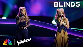 Sisters Ferryn &amp; Brinkley Get Four-Chair Turn with INCREDIBLE Duet | The Voice Blind Auditions | NBC