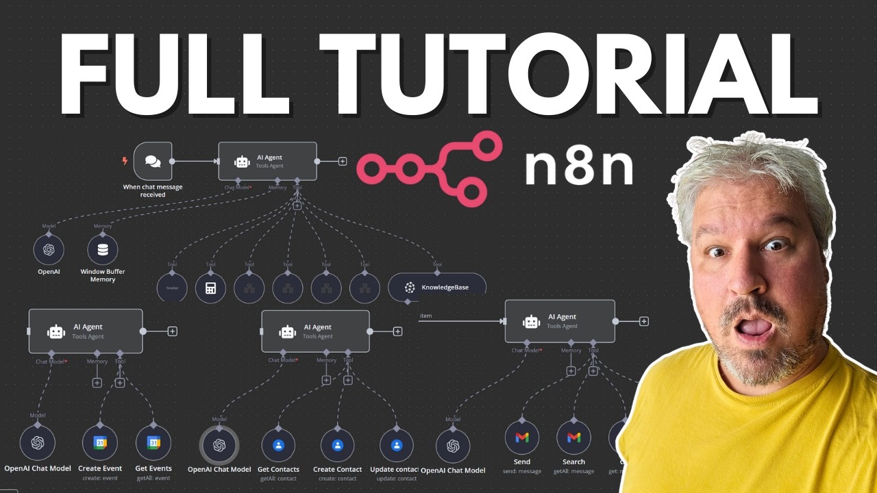 n8n AI Agent Tutorial | Building Multi Agent Workflows