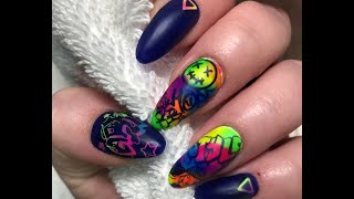 Street Art Nails | Graffiti Nails | Nail Art Tutorial | Nail Stamping #nailart #naildesigns #neon