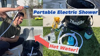 Take a Hot Shower While Camping With The Thallike Portable Shower