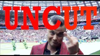 Robbie Williams middle finger explained. World Cup 2018 - Rock DJ Moscow Russia  (RW Робби Уильямс)