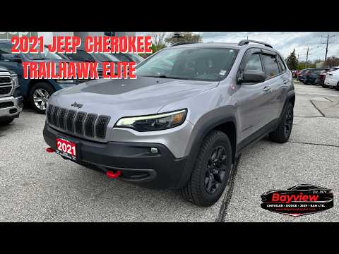 2021 Jeep Cherokee Trailhawk Elite 4x4 in Silver for sale at Bayview Chrysler Dodge Jeep Ram in Sarnia, ON