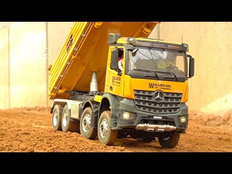 RC TRUCK´S AT THE CONSTRUCTION-SITE! MB AROCS! VOLVO A40F! LIEBHERR! KOMATSU! CONSTRUCTION-WORLD!