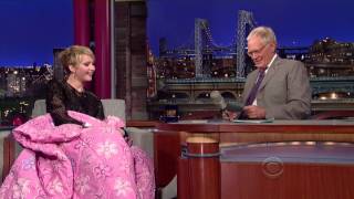 Funny Jennifer Lawrence on Letterman Asks For A Blanket & Shows Brother Hunger Games