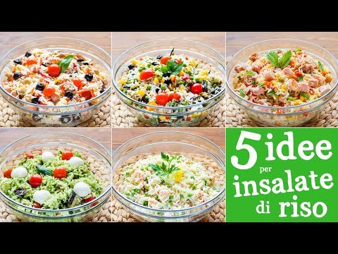 5 Idee per Insalata di Riso | Wurstel | Pesto | Verdure | Tonno | Gamberetti e Salmone