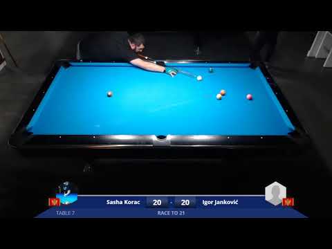 CHALENGE 9 ball  RACE TO 21   Igor Jankovic vs. Sasa Korac