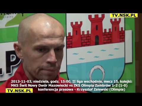tv.nsk.pl 2013-11-03 MKS Świt Nowy Dwór Mazowiecki - ZKS Olimpia Zambrów 1-2 (1-0) konferencj HDa