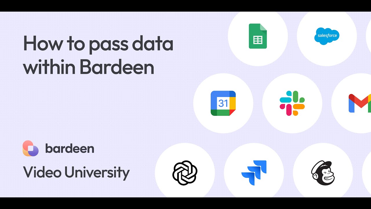 How to Pass Data Inside Automations - Bardeen Video University video thumbnail