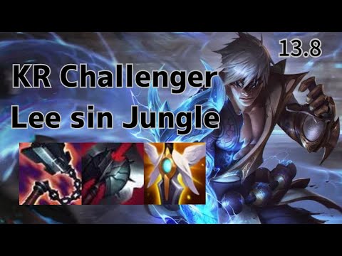 KR Challenger Lee sin Jungle vs Hecarim - KR Ranked Patch 13.8