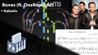 Bones (ft. OneRepublic) - Galantis [Piano Tutorial + Sheets/MIDI] (Synthesia) // Pianobin